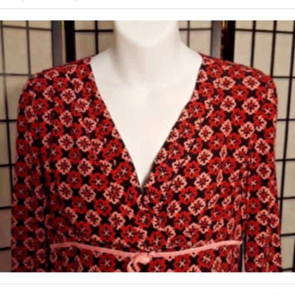 Maternity Dress Small Pink & Red Print by ME - Picture 4 of 4